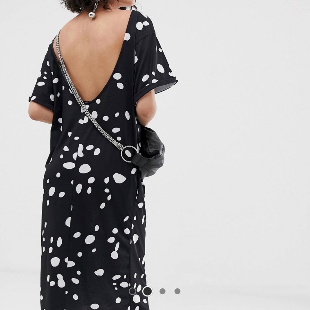 Another Reason scoop back relaxed midi dress